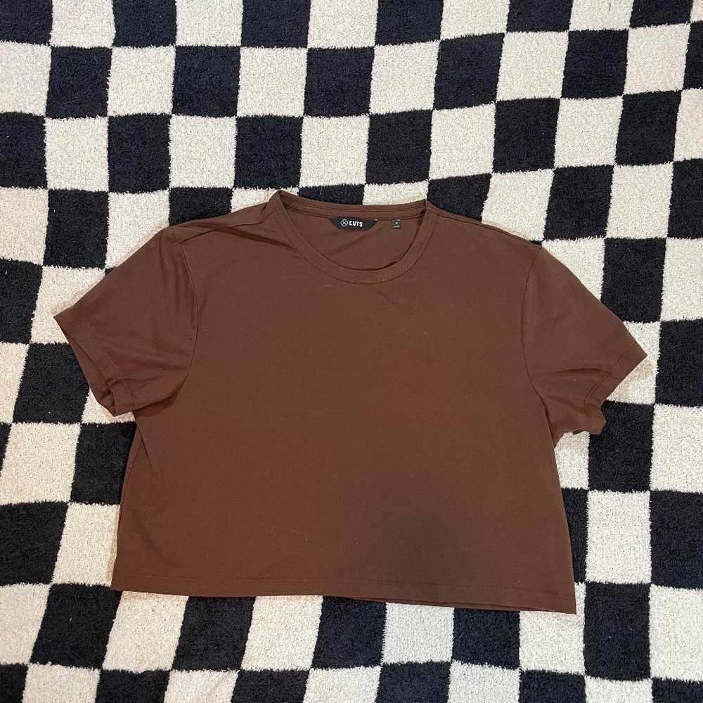 cuts clothing crop top brown women's medium
